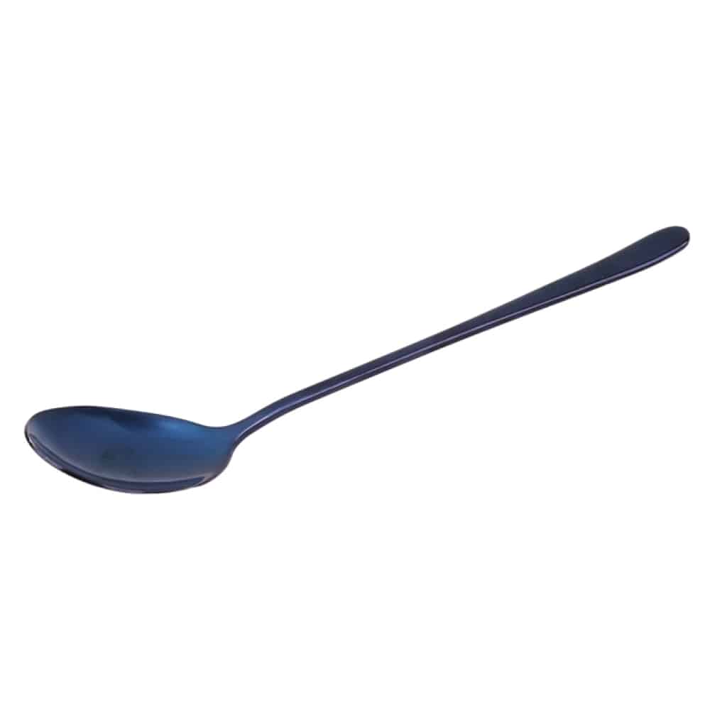 Lot De 5 Cuillères De Service Émaillées – Bleu Moucheté, Idéales Pour Camping, Occasion