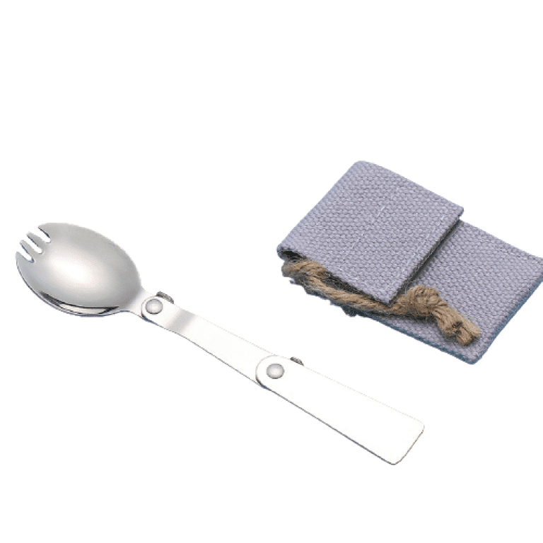 Cuillère-fourchette en titane pour le camping avec sac de transport TRAVELHAWK