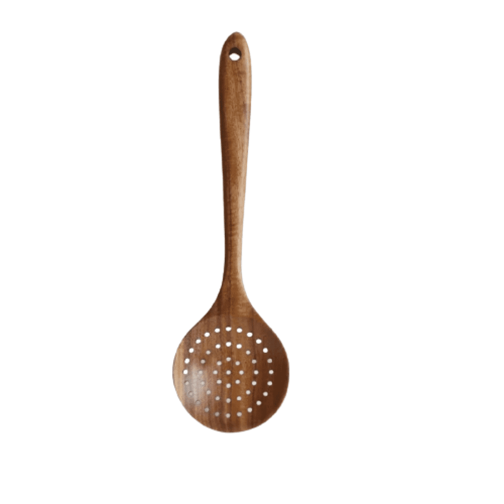 Cuillère écumoire en teck 35 cm main image 1